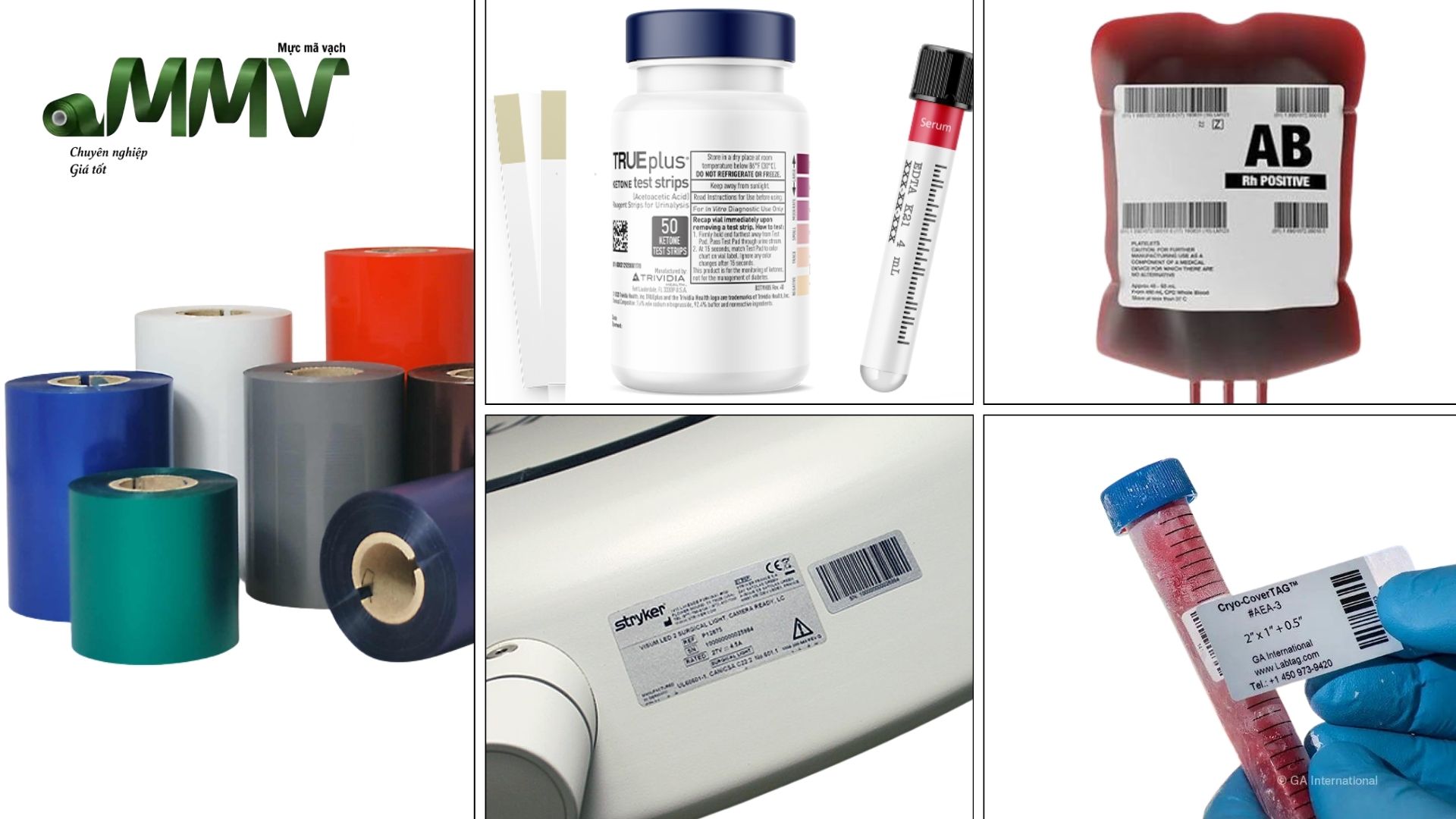 Barcode ribbons suitable for the medical sector